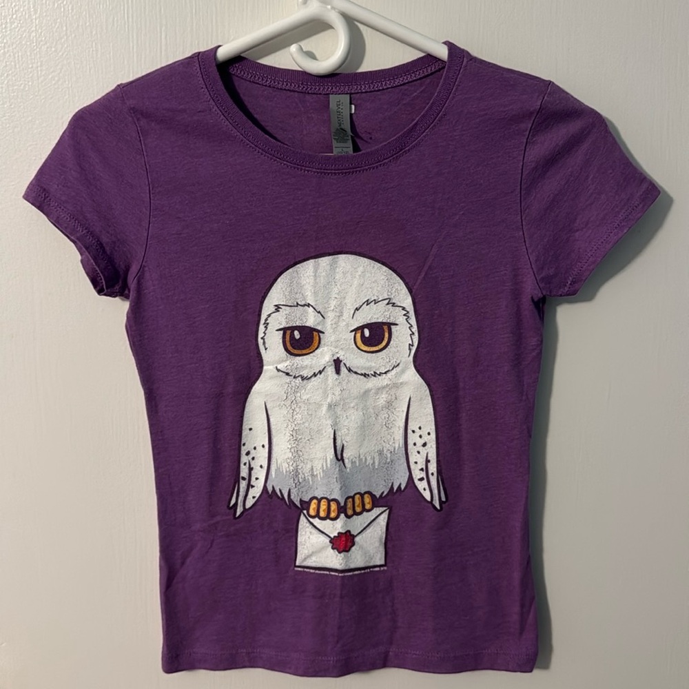 Next Level Apparel Hedwig Harry Potter girls large 10/12 T-shirt purple
